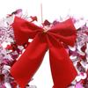 Tinsel Heart Shaped Wreath with Bow for Front Door Valentine's Day Red Pink Heart Wreath