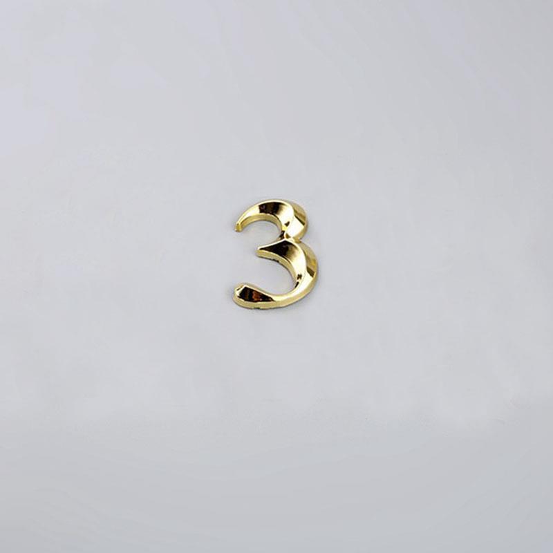 House Number Stickers 3D Self Adhesive Door Plate Sign Digits Apartment Hotel Office Door Address ABS Plastic Label 5cm Silver