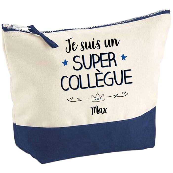 Trousse de maquillage - PLANETEE - Max Super Collègue - Grand format - Coton - Impression HD - Fabriquée en France