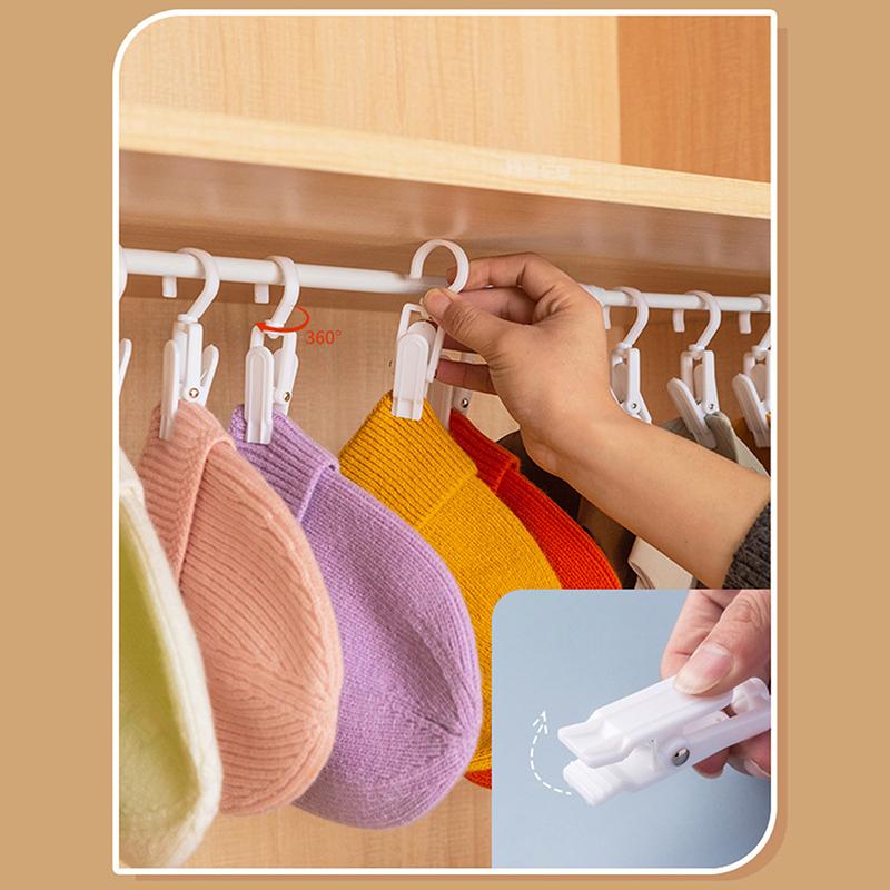 10 шт. вращающиеся прищепки зажимы подвесные прищепки крючки бельевые вращающиеся прищепки для шляп зажимы для домашнего хранения вешалки