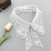 New Hollow Lace Embroidery Fake Collar For Women White Black False Detachable Collar Lapel Shirt Tie Necklace Clothes Accessory