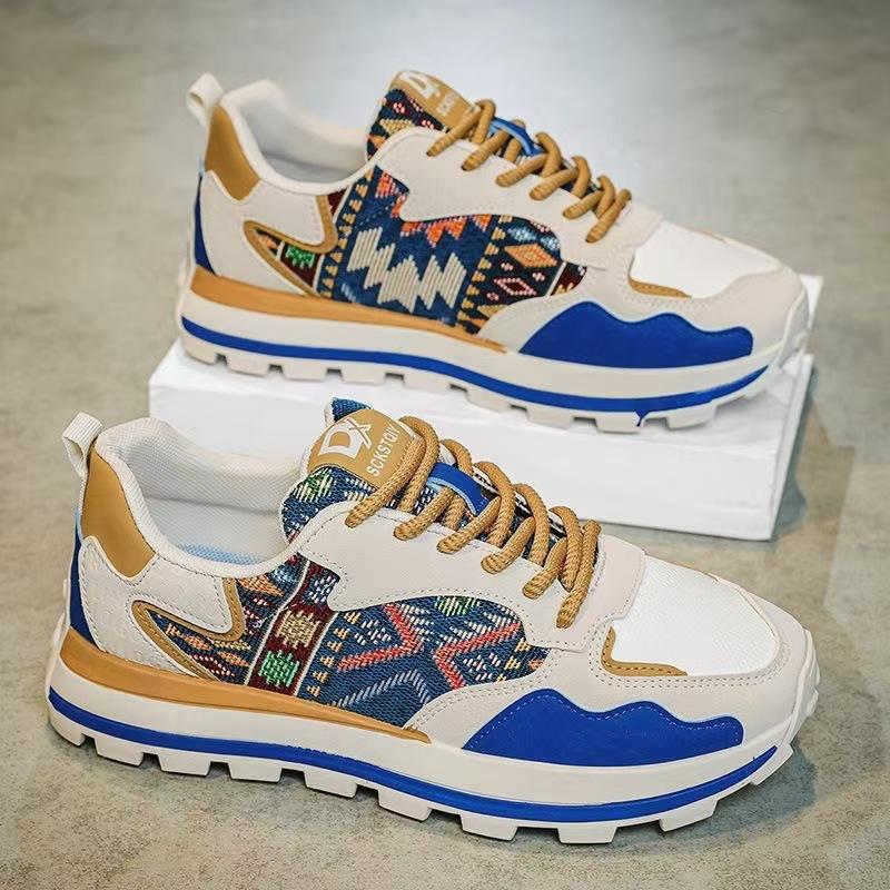 Мужская обувь, весенняя повседневная обувь, вышитая в китайском стиле, мужская спортивная обувь, модная универсальная обувь для пап, принтованная обувь Forrest Gump Board Shoes