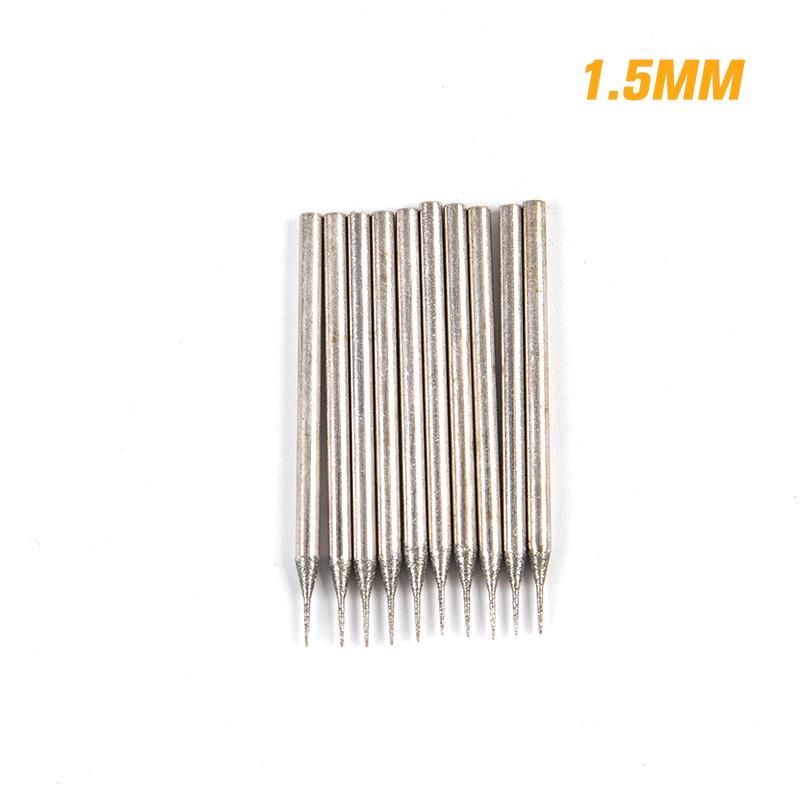 10 шт., 0,6-4 мм, алмазные шлифовальные насадки, хвостовик 2,35 мм для стеклянного камня, нефрита