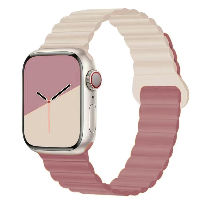 Простой силиконовый ремешок для часов Apple Watch Ultra 9 8 7 49 мм 45 мм 41 мм Силиконовый ремешок с магнитной застежкой для часов iWatch 6 5 4 SE 44 мм 40 мм 42 мм