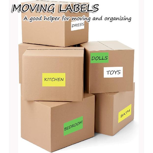 90Pcs Large Moving Labels for Boxes, 5 X 3 Inch Label Stickers for Storage B, Rectangular Stickers Color-Coding Labels for Home Organization, Kitchen