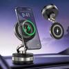 15 Вт Металлический Вакуумный Присоска Магнитный Беспроводной Держатель Зарядного Устройства Вращающийся на 360° Совместим со Смартфонами, для Автомобиля, Спортзала, Зеркала в Ванной