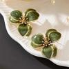 Xiaomi Huitan Nature Floral Stud Earrings for Women Gold Color Luxury Wedding Engagement Elegant Accessories Green Enamel Jewelry Gift