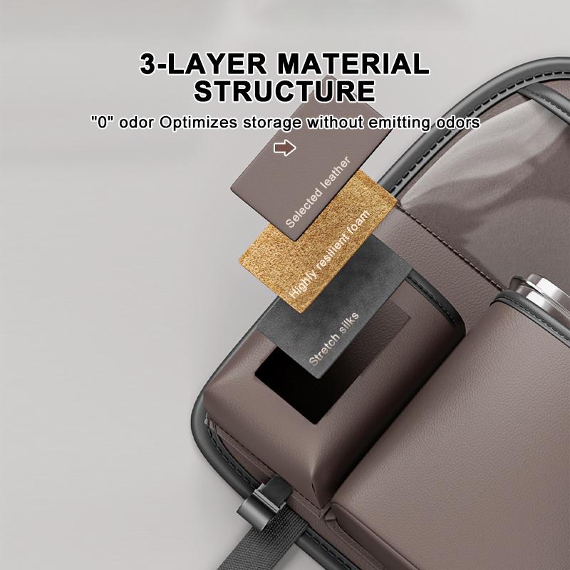 SEAMETAL Сумка для хранения на спинку сиденья автомобиля из ПУ кожи, органайзер на спинку сиденья автомобиля, коробка для салфеток, водонепроницаемая урна