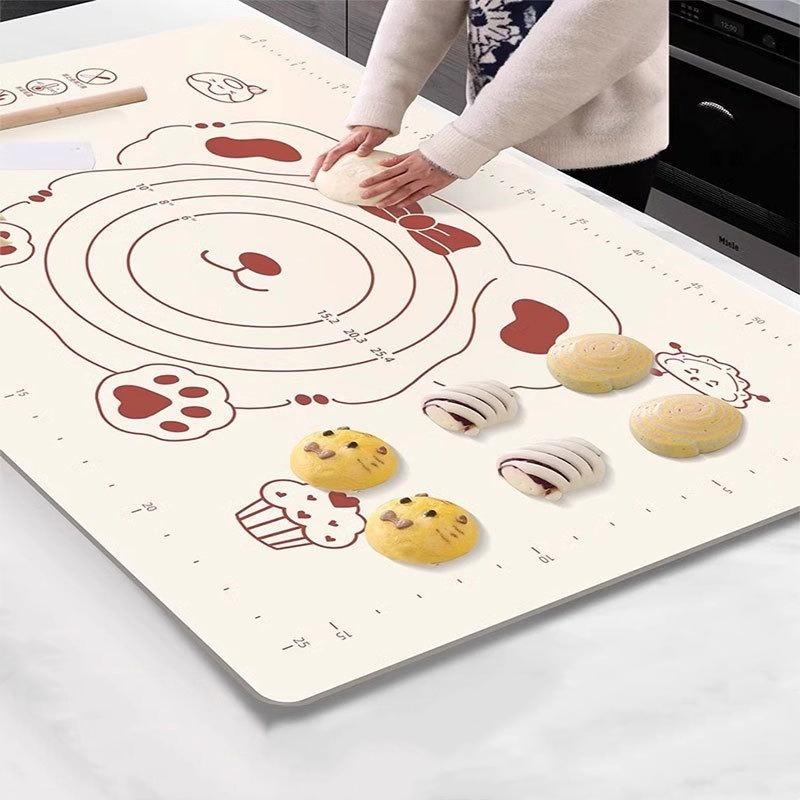 1PC Silicone Kneading Board Silicone Pastry Mat Non Stick Baking Mat Counter Mat Dough Rolling Mat Roll Up Kneading Pad