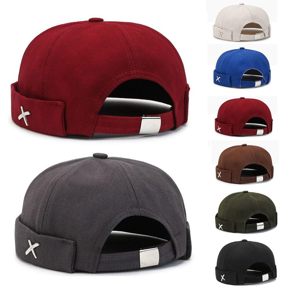 Cotton Brimless Docker Cap Washed Style Melon Beanie Cap Vintage Vintage Dome Hat  Winter