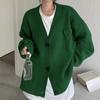 Свитер Lazy Wind, куртка, осенне-зимний дизайн, чувство чистого цвета, свободный воротник, однобортный вязаный кардиган для женщин