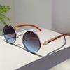 Винтажные круглые солнцезащитные очки для мужчин, новая модная ретро модель с двойной переносицей, повседневные оттенки для женщин, роскошные градиентные разноцветные солнцезащитные очки
