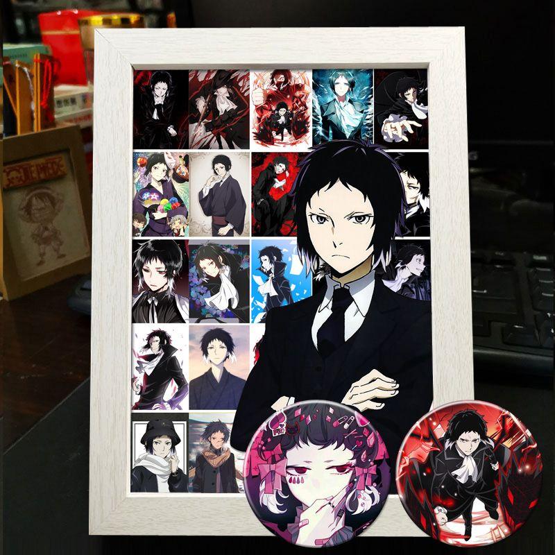 Рамка для фото в стиле аниме Bungo Stray Dogs: Дазай Осаму, Рюносуке Акутагава, Накахара Чуя - готовый стенд для фотоколлажа в подарок