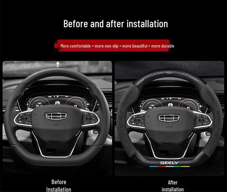 Чехол на руль Geely: Совместимо с моделями Emgrand, Boyue, Xingrui, New Binyue, Vision X6, Icon.