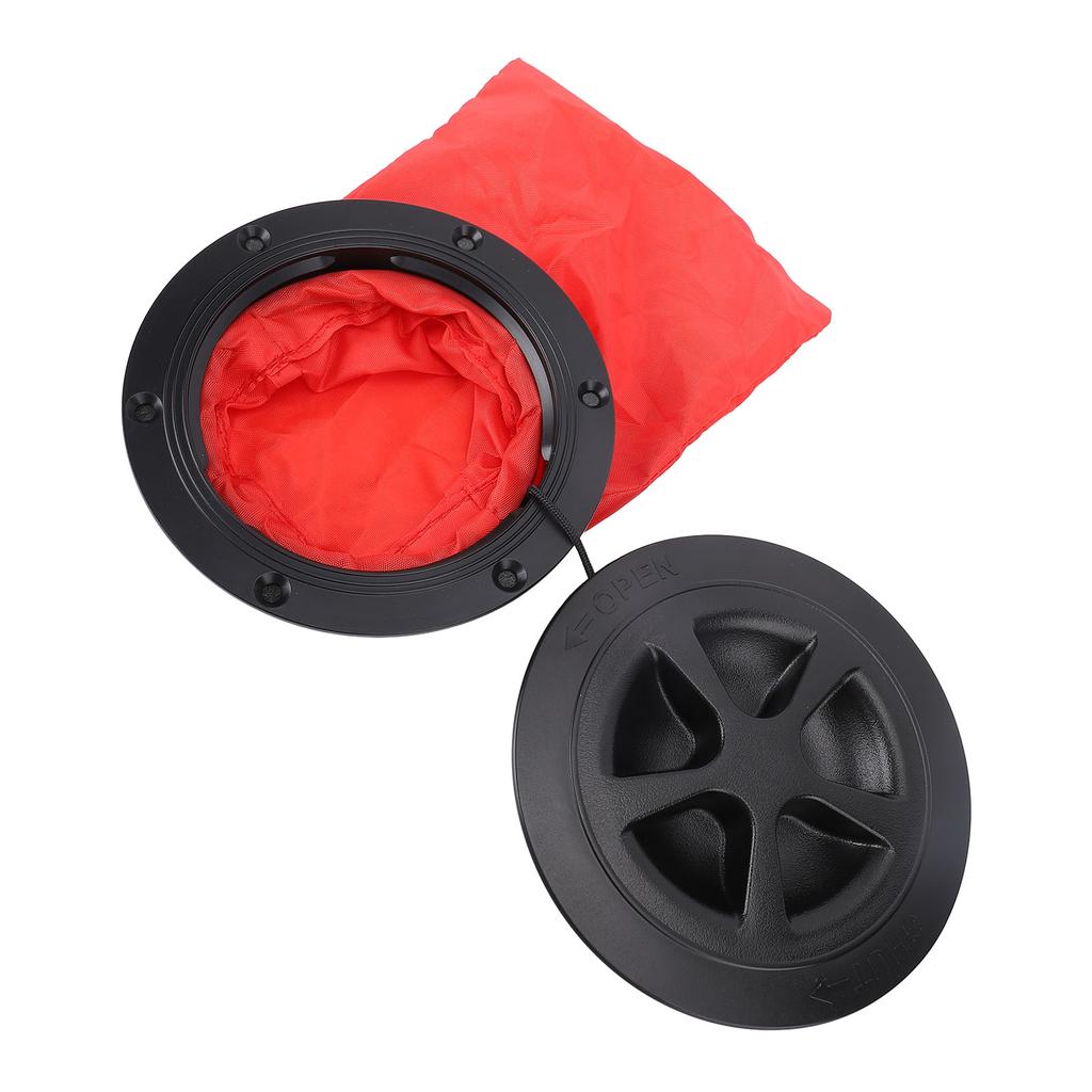 4 Inch Boat Deck Access Cover with Tool Bag Long Lasting Impact Proof Inspection Hatch Deck Plate for Marine Yacht Black