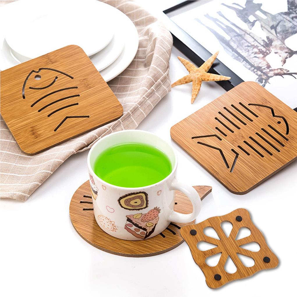 Мультяшный деревянный коврик для стола, утолщенный, антиожоговый, изоляционный коврик для ужина, полая, нескользящая сковорода, миска, лепесток