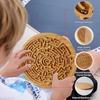 Wooden Labyrinth Board Game Toddlers Activity Board Brain Teaser Puzzle Logic Game Kids Teens Adults Round Marble Maze Board Educational Toy