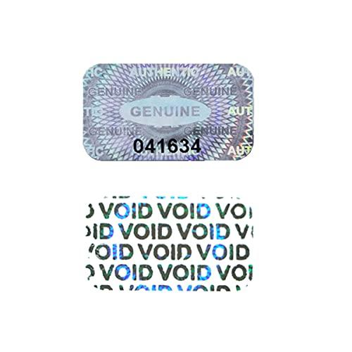 600 Holographic Security Labels 2.5 x 1.5 cm Tamper-Evident Self-Adhesive Warranty Seals with Unique Serial Numbers for Product Authentication