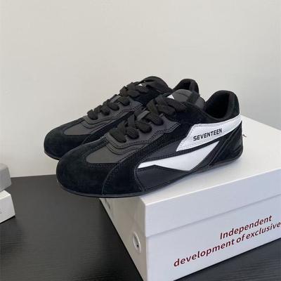 Модная черная женская спортивная повседневная обувь на плоской подошве, подходящая ко всему, студенческая