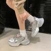 Fashion 2025New Breathable Vulcanized Shoes Women Casual Platform Sneakers Summer Thick Bottom Low Top Large Jogging Shoes