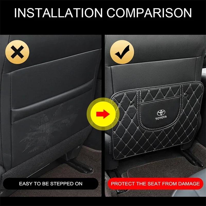 Car Seat Back Storage Protective Pad Prevent Kick Mat for Toyota Trd GR Land Cruiser Camry Highlander Corolla Yaris Chr Auris RAV4