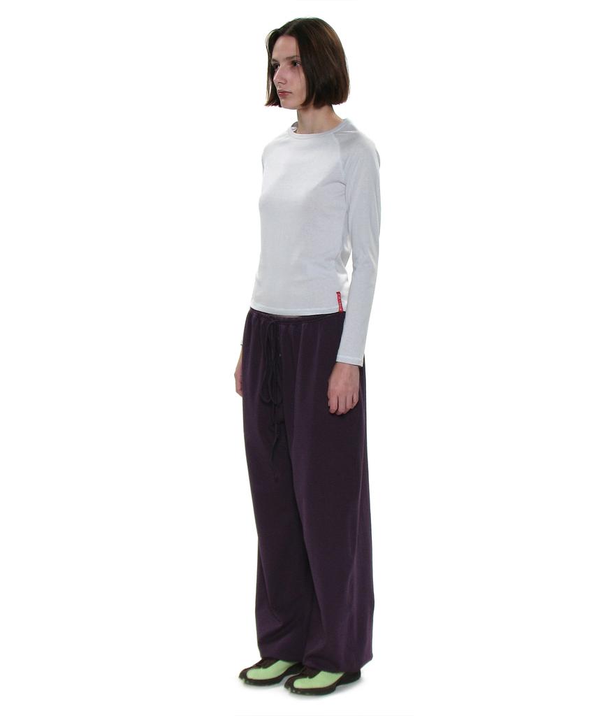 PARTIMENTO WOMEN Pwc Semi-Sheered Long Sleeve Tee_Light Grey