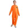 Мальчики Девочки Костюм Косплей Заключенного Хэллоуин Оранжевый Комбинезон Заключенного Цельный Костюм Комбинезон Тюремная Униформа