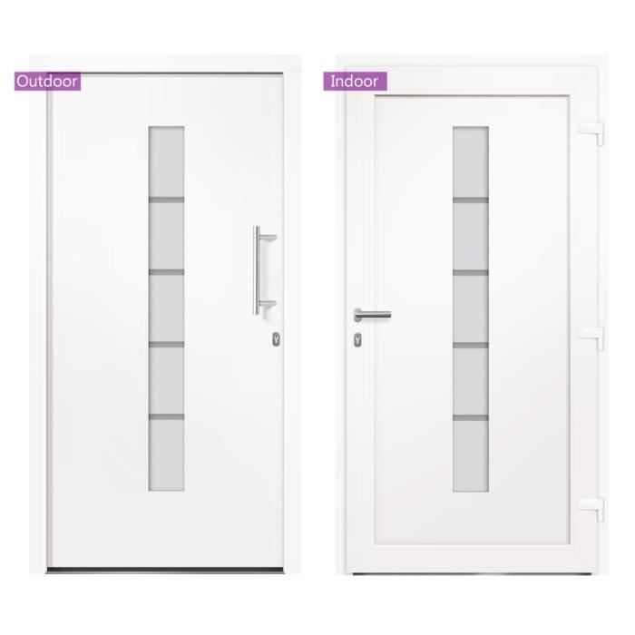 VidaXL Porte d'entrée Aluminium et PVC Blanc 100x210 cm