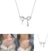 Butterfly Necklace Pendant Charming And Elegant Alloy Material White K Color
