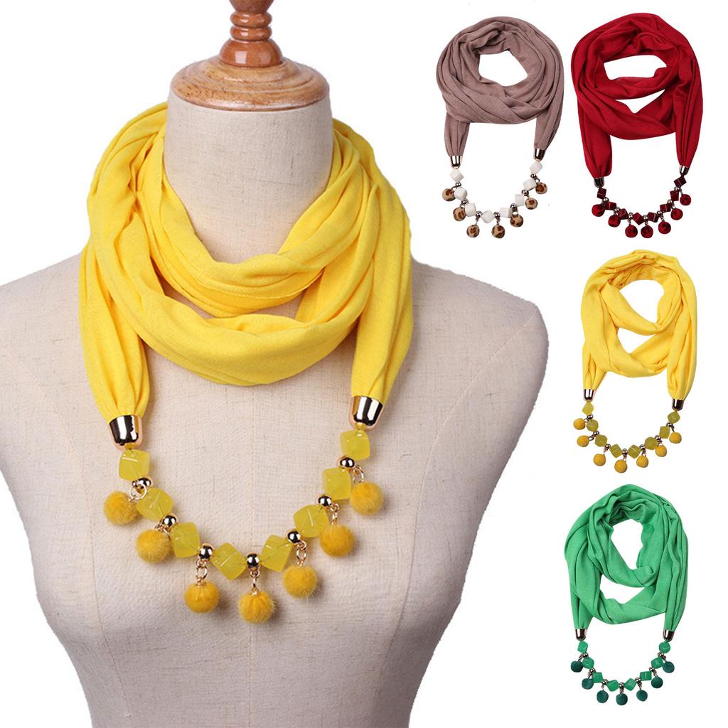 Gorgeous Beads, Circular Ring Scarf, Women's Scarf Accessories, Necklace, Ethnic Style Scarf