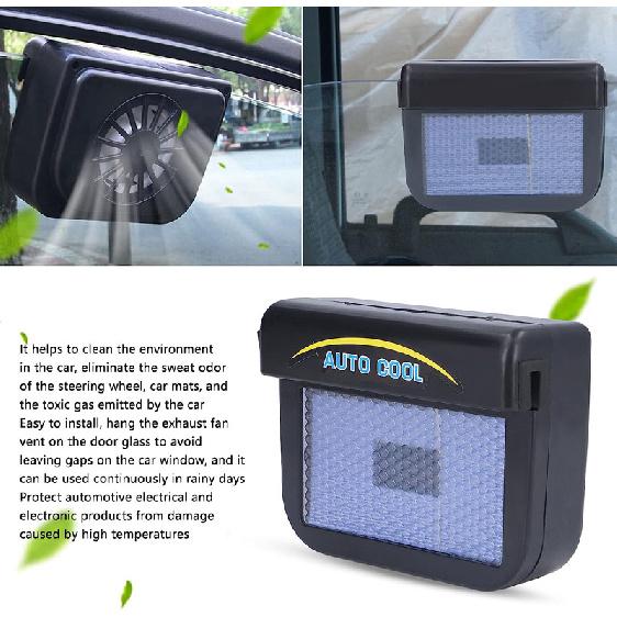 Auto Solar Powered Fan Portable Window Windshield Cooler Energy Saving Clean Air Exhaust Cooling Fan Window Ventilador Fan Acc Heat Shields 2
