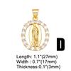 OCESRIO White Crystal Virgin Mary Pendant for Necklace Copper Gold Plated Heart Water Drop Amulet Jewelry Making Supply pdtb067