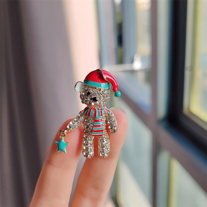 Мультяшный рождественский медведь Брошь, Булавка для корсажа, Изысканная одежда Анти-свет Аксессуары