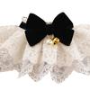Кружевной нагрудник для питомца, воротник с милым бантом, мягкий, легко носить, удобный нагрудник, шарф для украшения собак и кошек, черный, M