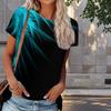 Women Summer T Shirt Simple Print Retro Fashion Short Sleeve Tees Casual   Printed  Tops