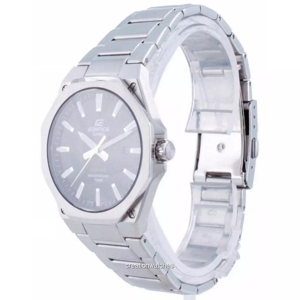 Casio Кварцевые мужские часы Edifice Slim Line с черным циферблатом EFR-S108D-1A 100M