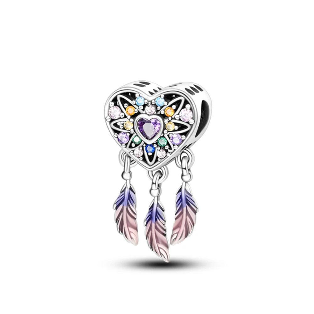 Новый Медный Ловец Снов с Лапой, Шарм-Роза, Пазл, Рука, Сердце, Подвеска-Шарм, Подходит для Оригинального Браслета, Ювелирное Изделие, Подарок, Дракон