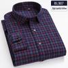 Мужская рубашка из чистого хлопка в клетку с длинным рукавом - большой размер