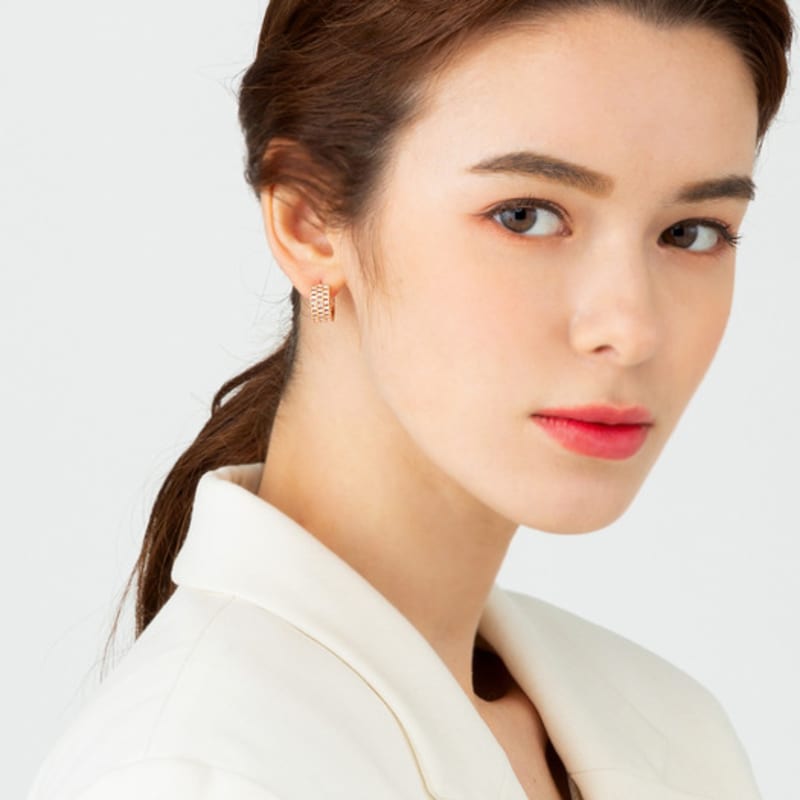 Серьги-гвоздики 14K с кубическим цирконием от ELLE Jewelry (Золотая булавка) ELGPEE312