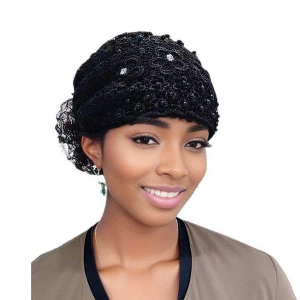 Embroidery Muslim Cap Lace Prayer Hat Fashion Baotou Hat Women