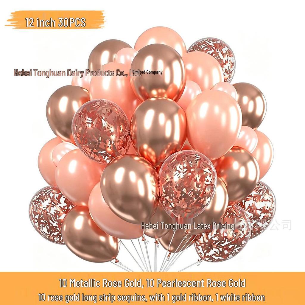 New Year Matte Glitter Metallic Latex Balloon Set for Decorative Photo Atmosphere