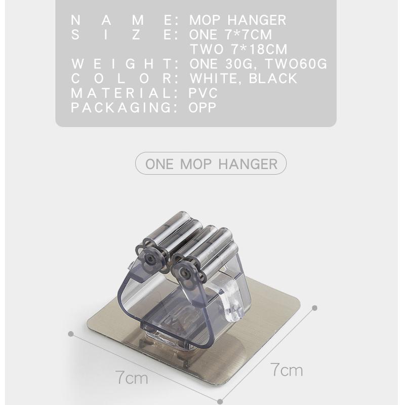 2/4pcs Adhesive Multi-Purpose Hooks Wall Mounted Mop Organizer Holder RackBrush Broom Hanger Hook Kitchen Bathroom Strong Hooks