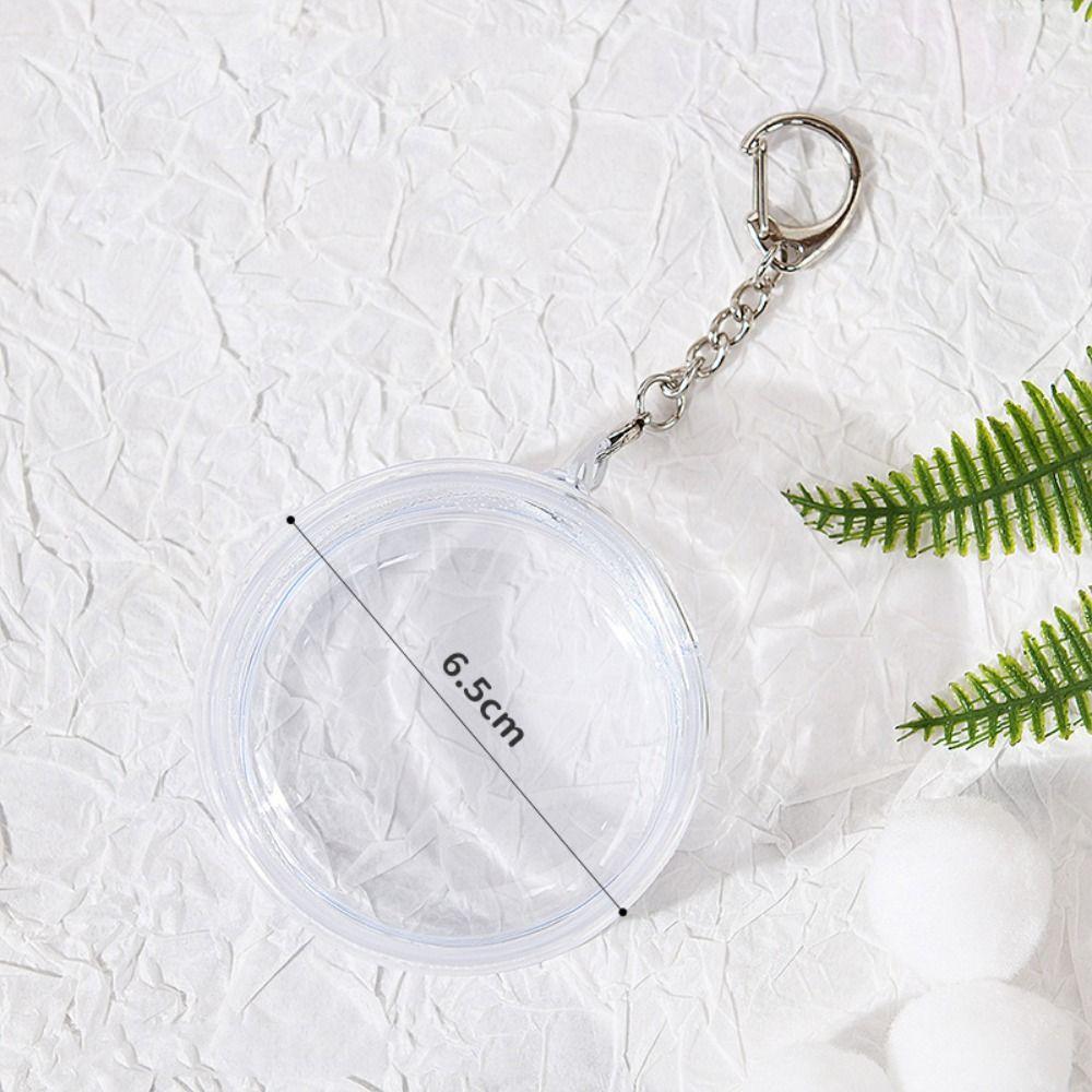 With Keyring Round Badge Storage Pouch Protection Case Clear Outdoor Bag Backpack Decor