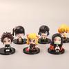 Demon Slayer Sitting Figures: Tanjiro, Nezuko, Kyojuro, Kanao, Zenitsu Ornaments (Set of 6)
