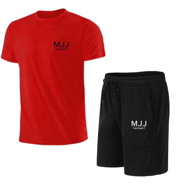 Новые модные спортивные комплекты из двух предметов: сетчатая дышащая футболка с короткими рукавами и шорты, повседневные комплекты для бега, лето