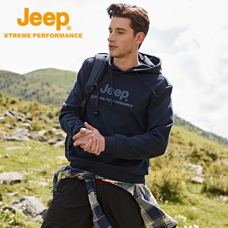 Jeep Мужская флисовая толстовка с капюшоном