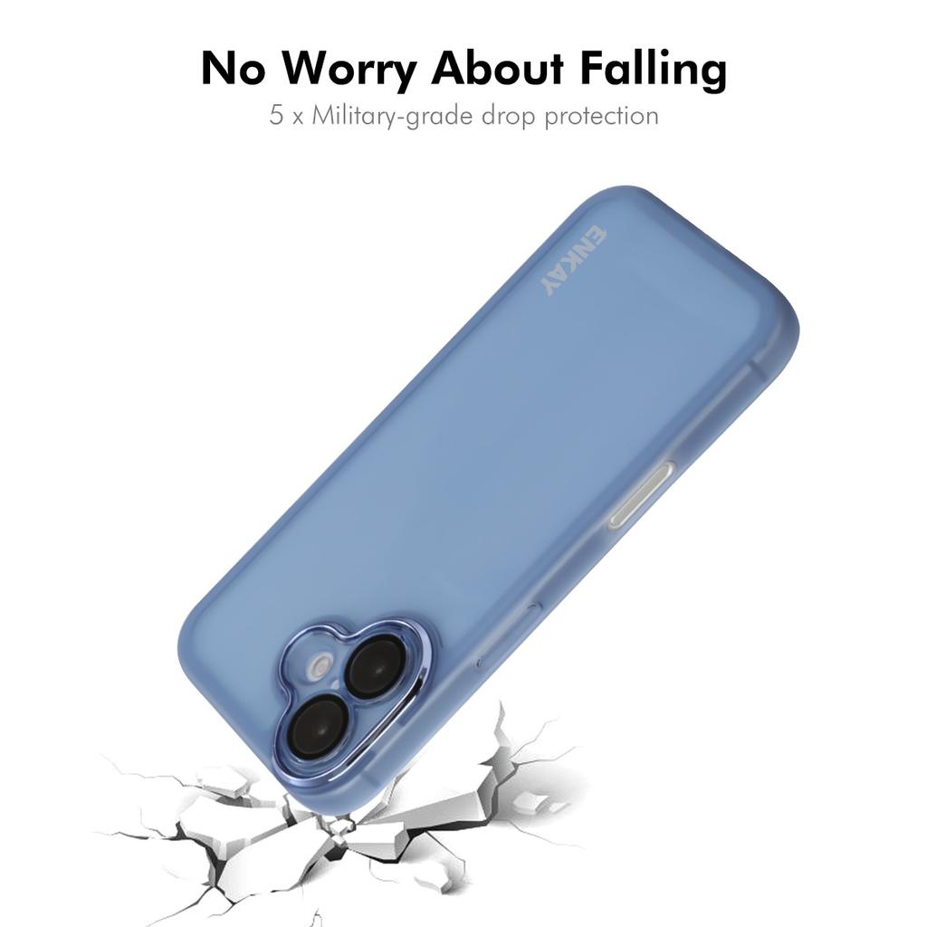For iPhone 16 Case Matte TPU Phone Cover with Lens Film+9H Glass Protector