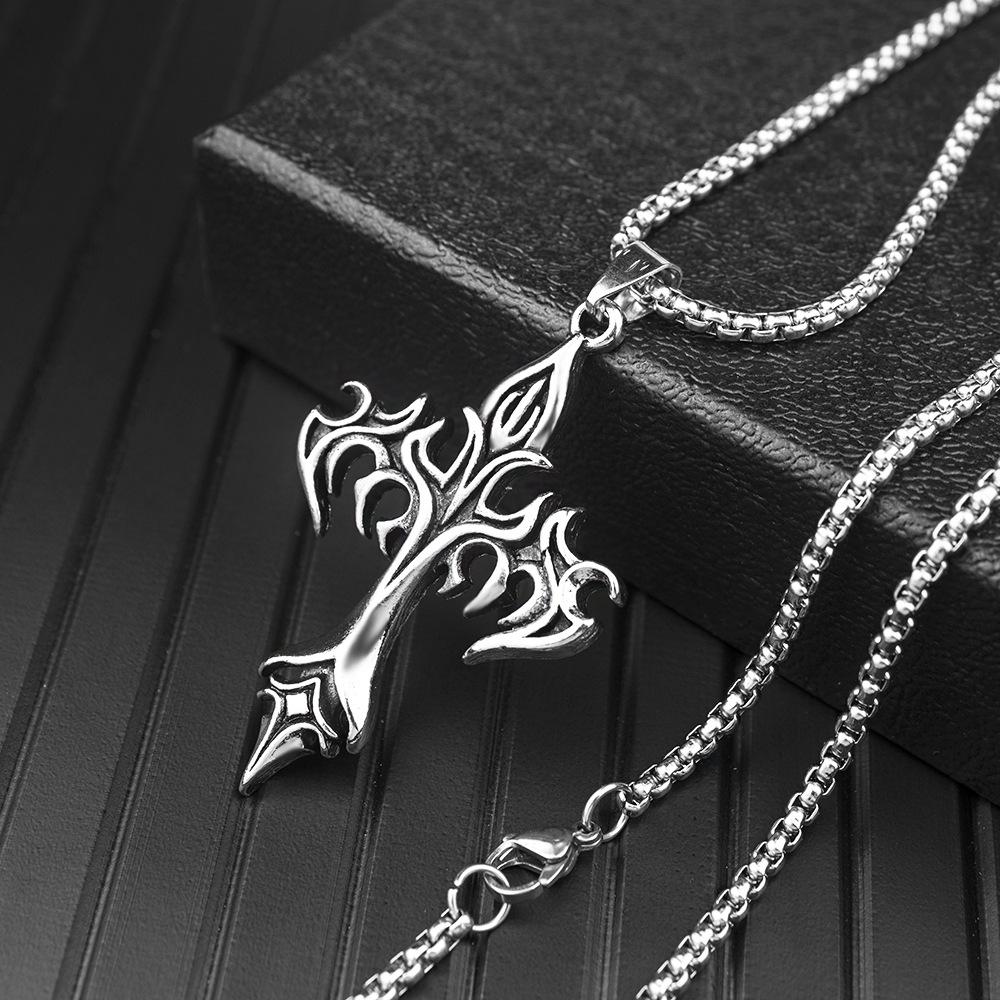Мужское модное ожерелье из сплава с подвеской в виде креста Steel Warrior