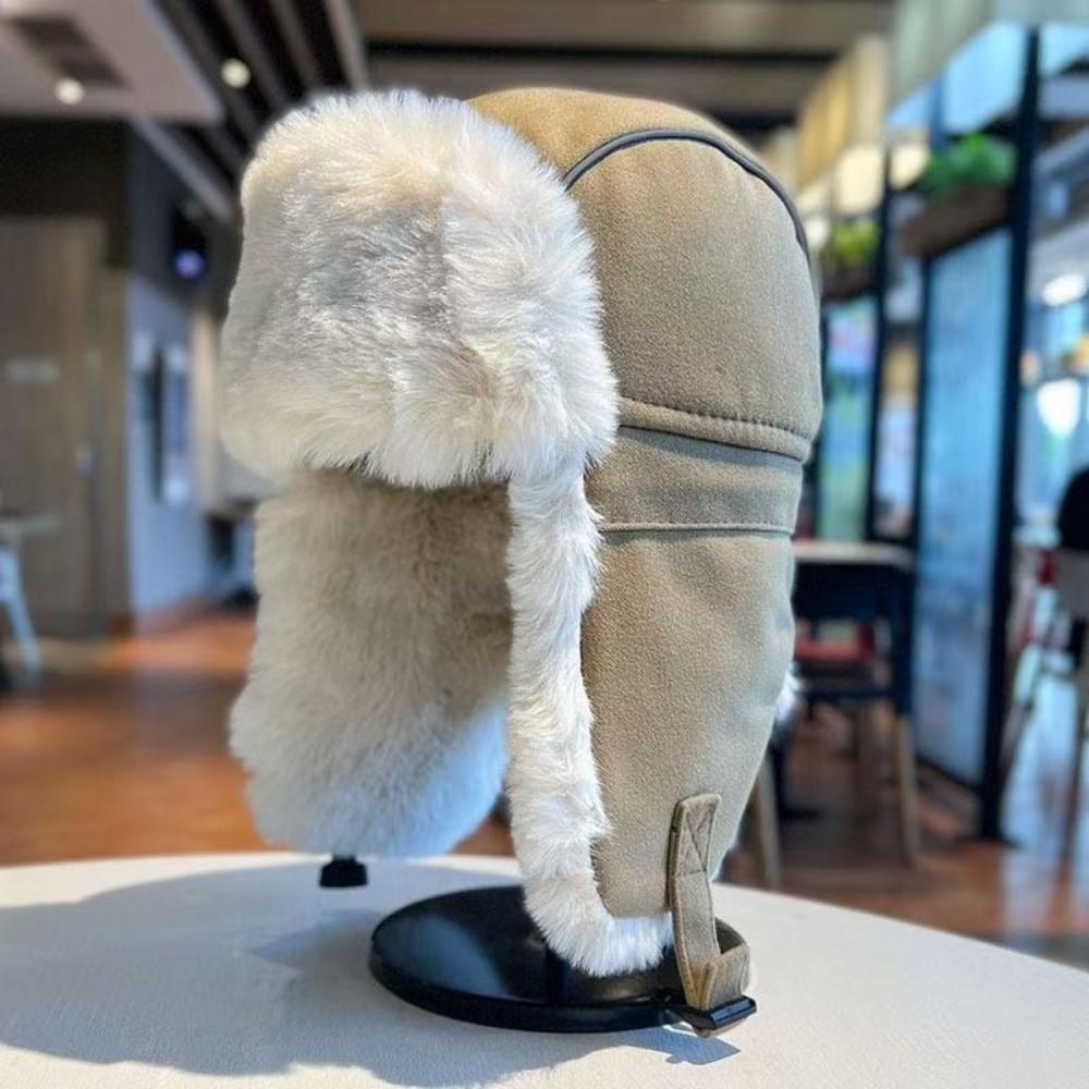 Thickened Winter Beanie Hat Ear Protection Earflap Cap Retro Bomber Hat for Men Women