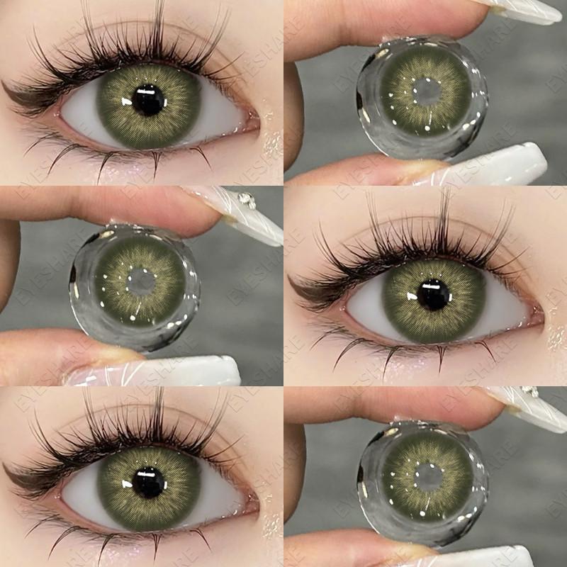 Eyeshare 1pair Gray Color Contact Lenses for Eyes Natural Soft Lens 14.5mm Big Eyes Contacts Annual Use
